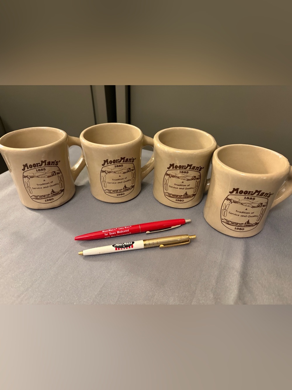 Monmouth Stoneware Coffee Mug MoorMan’s Feed 1885-1980